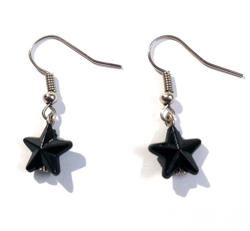 Handmade Black Star Earrings