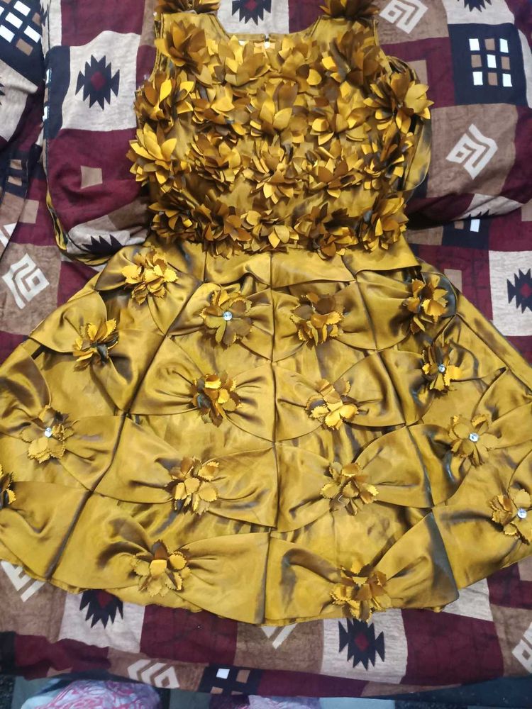 Golden Floral Dress