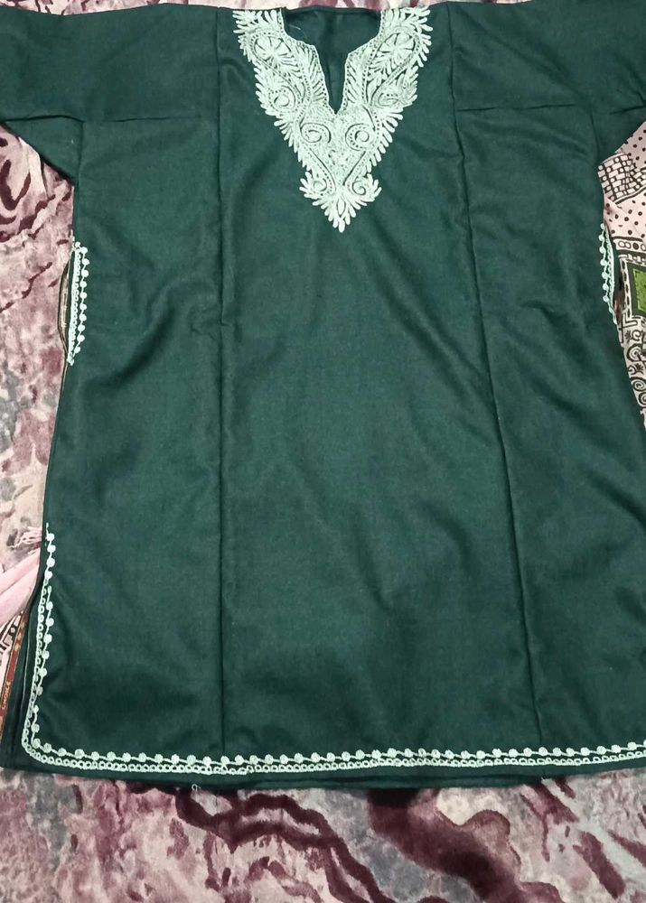 Green tilla work kurta