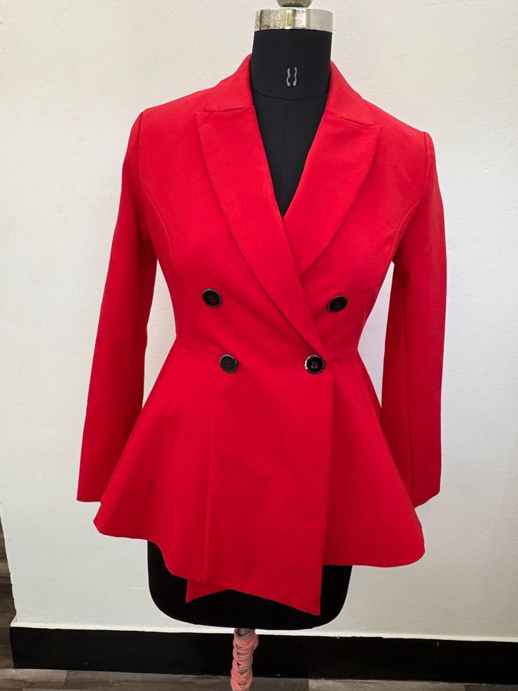 Red Peplum Blazer