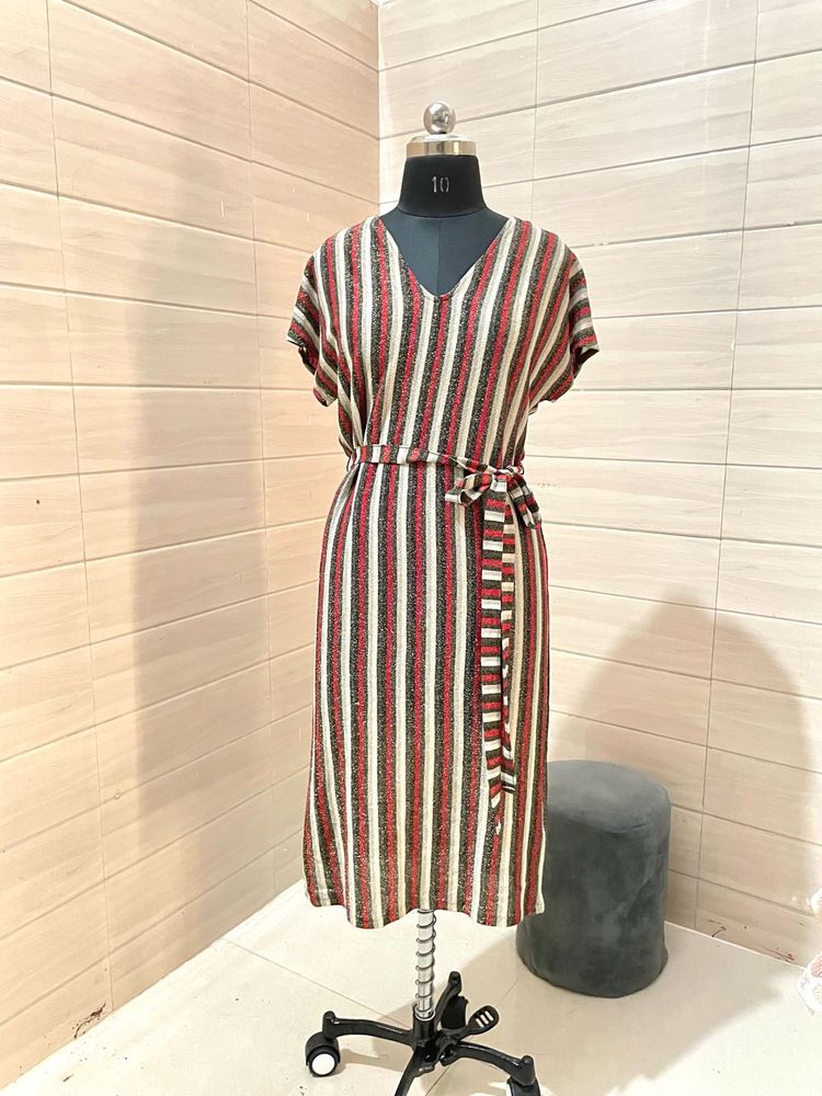 Zara  Striped Midi Dress