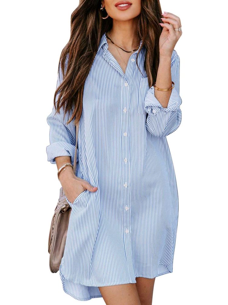 Striped Shirt Dress