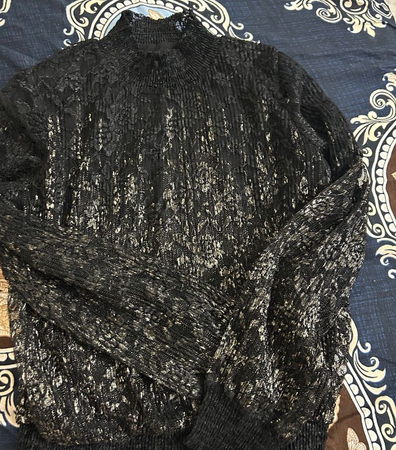 Lace Mock Neck Top