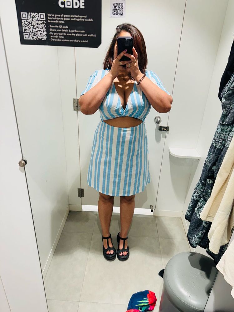 Striped Cutout Mini Dress