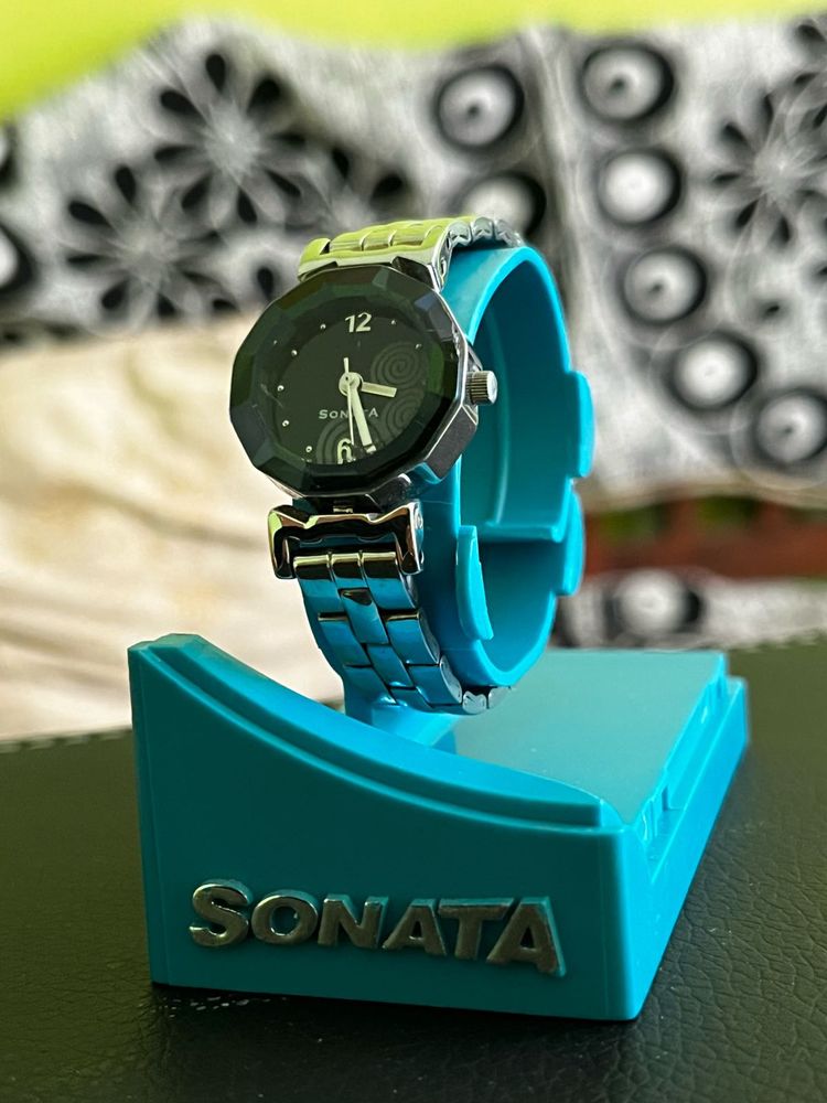 SONATA Black Metal Watch ⌚️