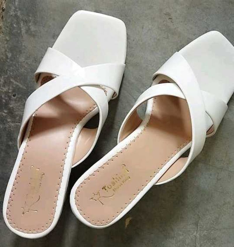 White Criss-Cross Flats