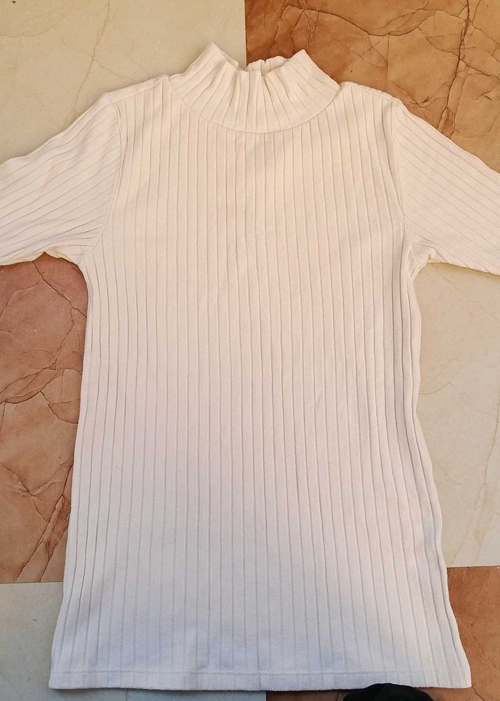 Ribbed Knit Mock Neck Top Aesthetic Vintage