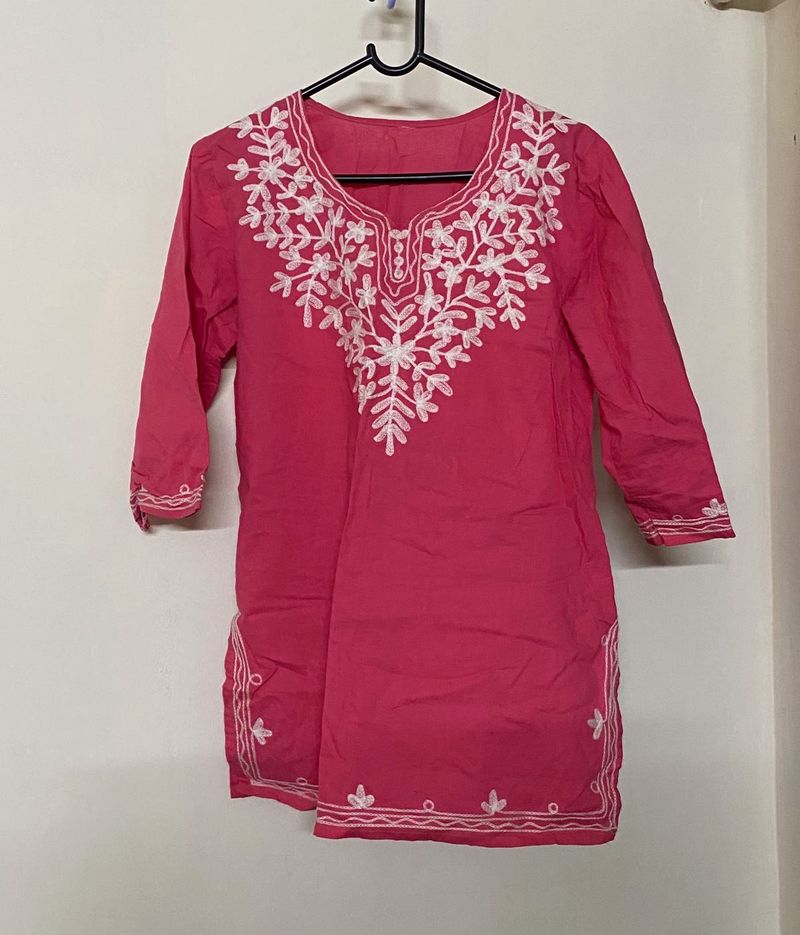 Pink Short Kurti