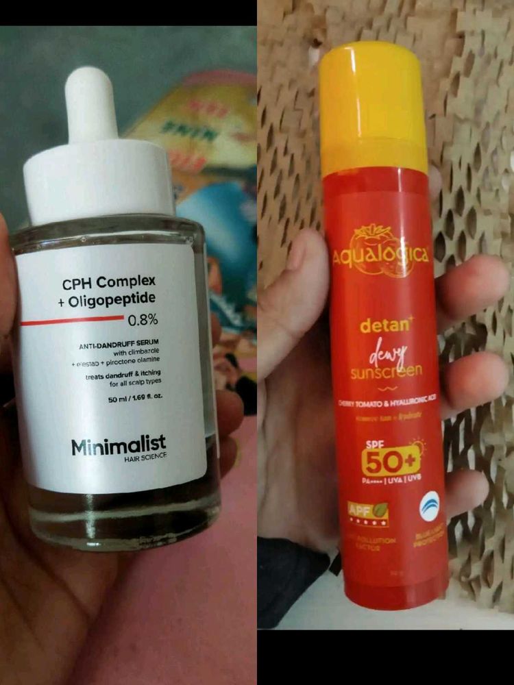 Minimalist Anti-Dandruff Serum &amp; Aqualogica Detan