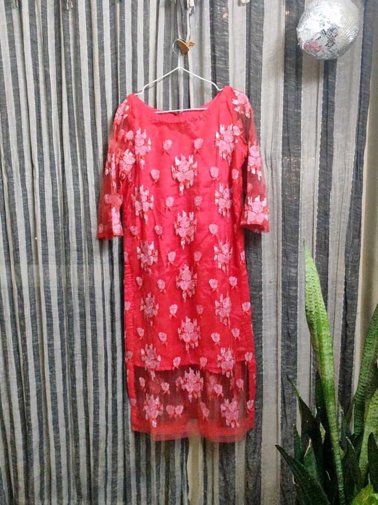 boat neck heavy work kurta