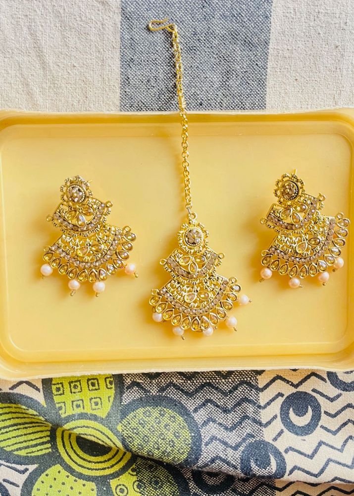 Wedding Indian Earrings Maangtikka Combo