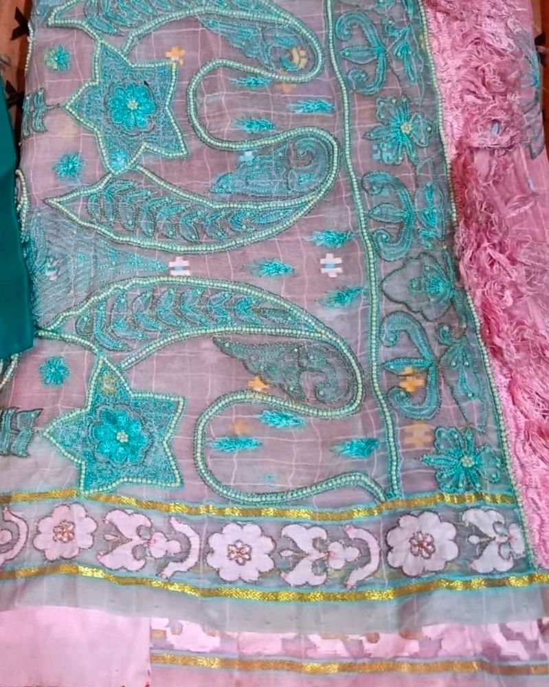 Wedding Banarasi Silk with Readymade Blouse Desig