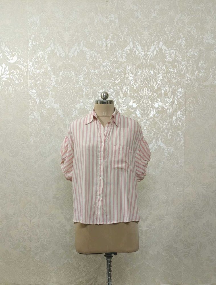 Striped Short Sleeve Button Down