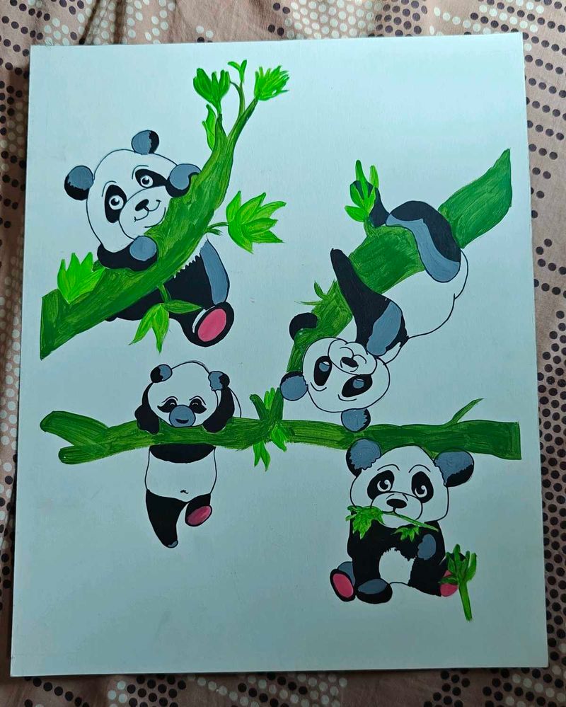 Panda Family Painting