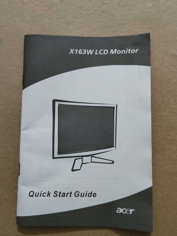 Acer X163W LCD Monitor Quick Start Guide