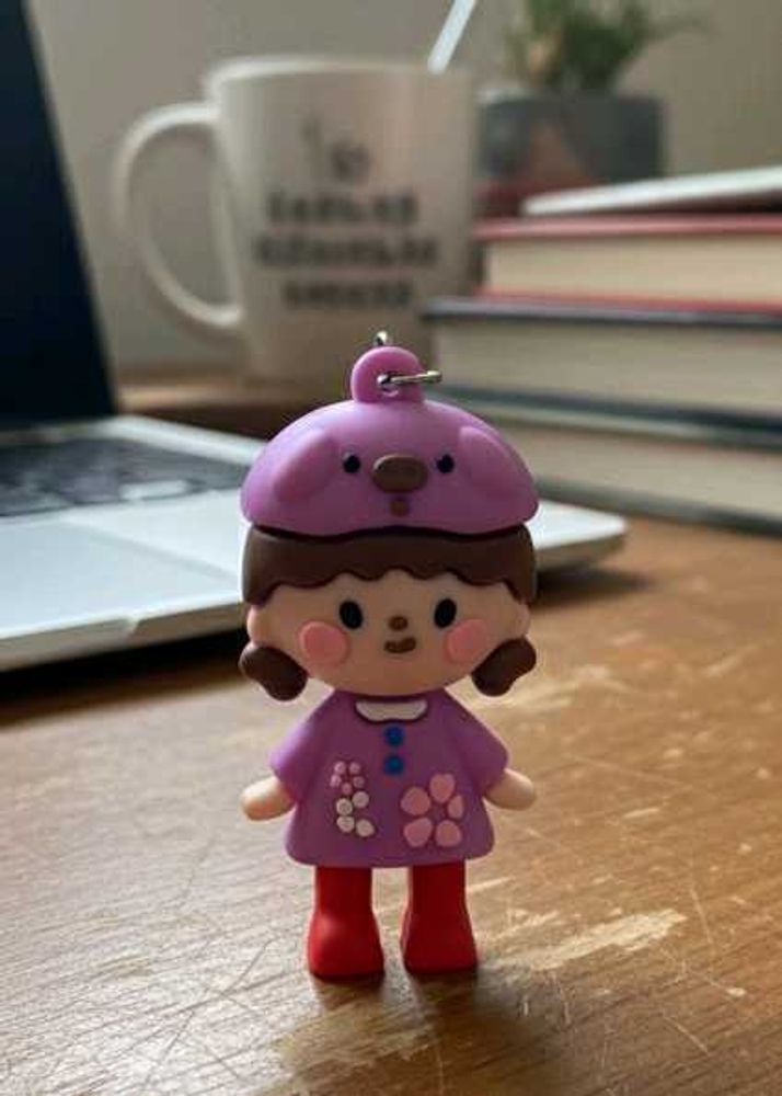 Cute Doll Keyring + 1 Freebie Keychain