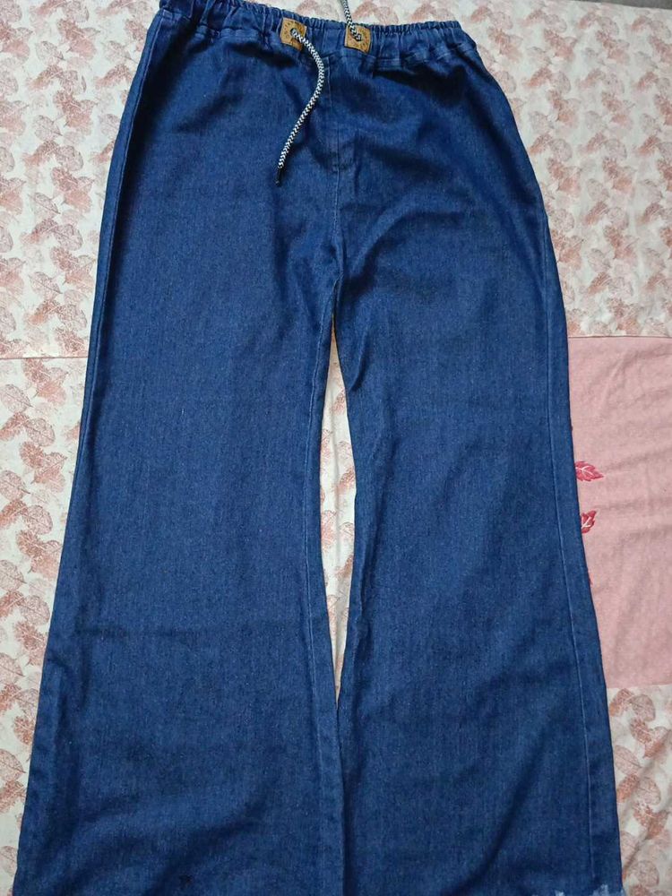 Wide Leg Denim Pants