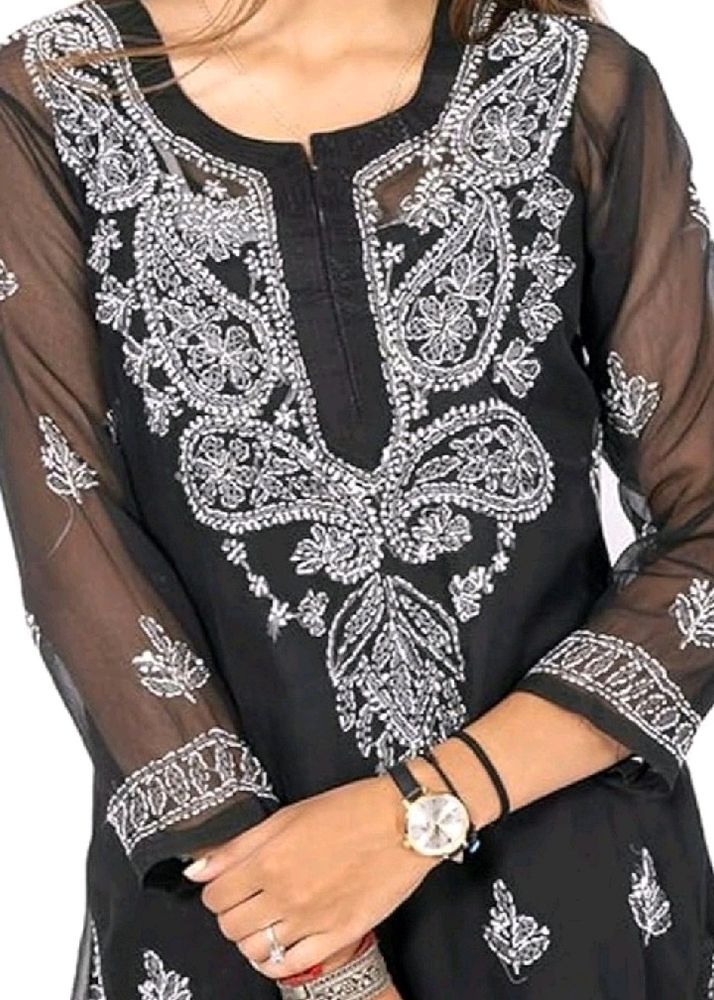 New Lucknowi chikankari Kurti Without Inner..