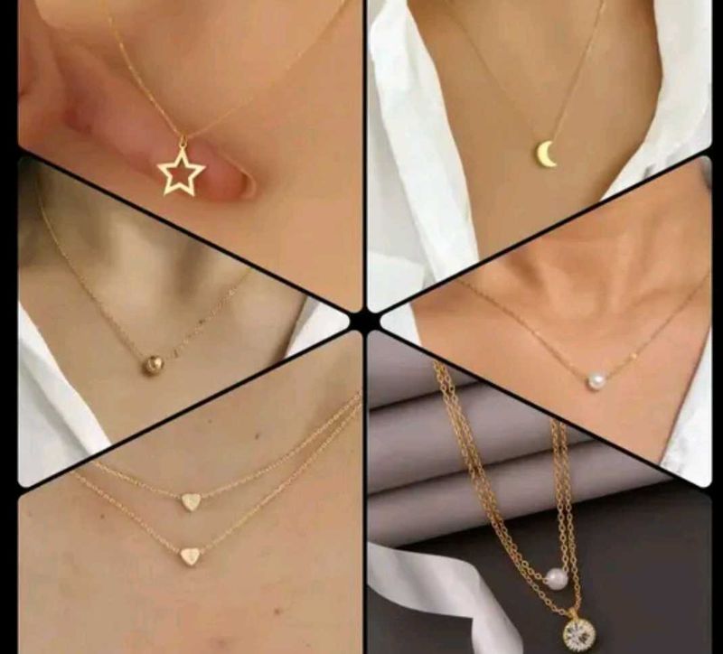 Gold Tone Necklace Set of 6