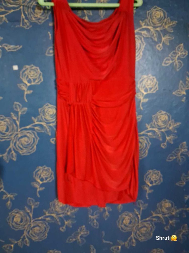 Red Drape Dress