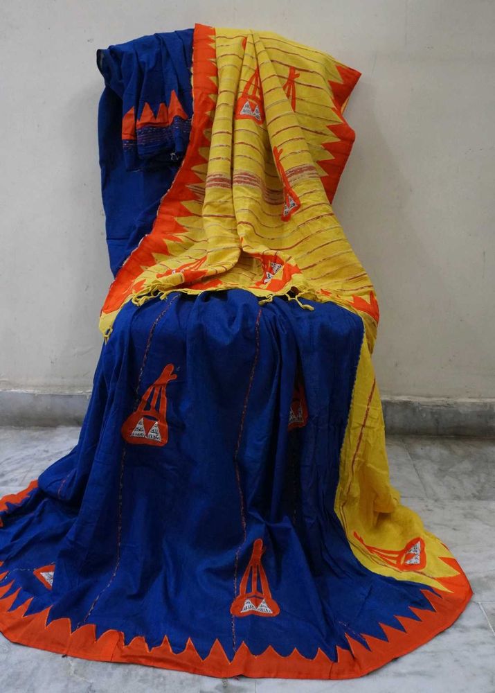 Blue &amp; Yellow Saree