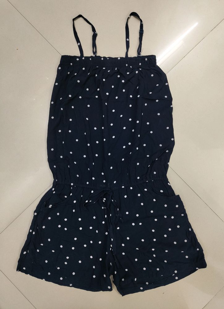 Polka Dot Short Jumpsuit For Women