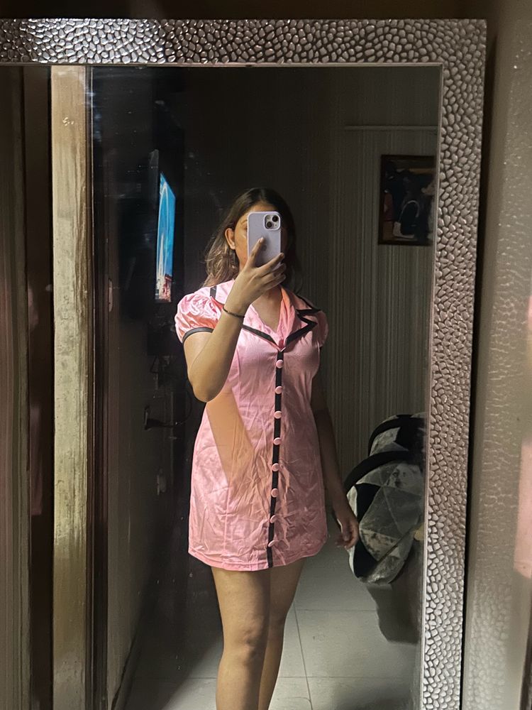 Cute Korean Pink Dress