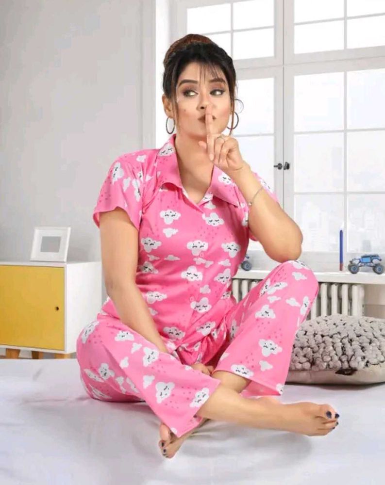 Pink Cloudy Pyjama Pants