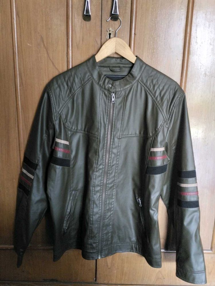 Fine Leather Grain Bike Riding Jacket 42 Size