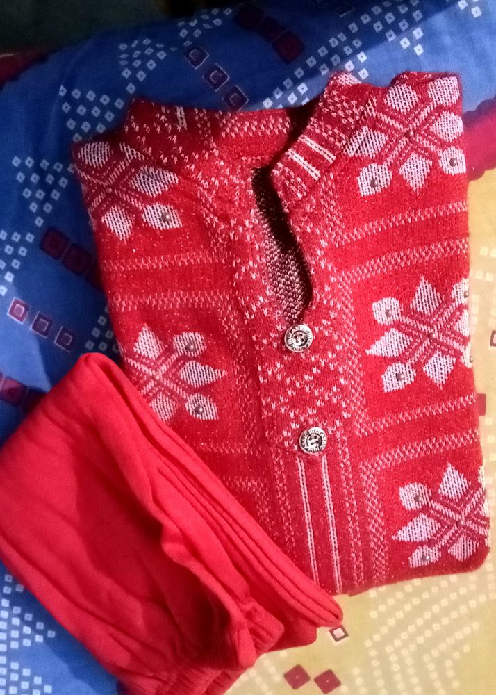 Wollen Kurta With Leggi Set