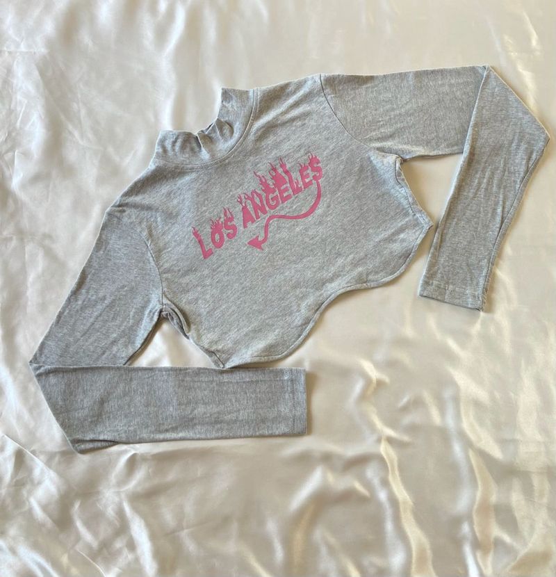 Stylecast X Hersheinbox Grey Crop Top
