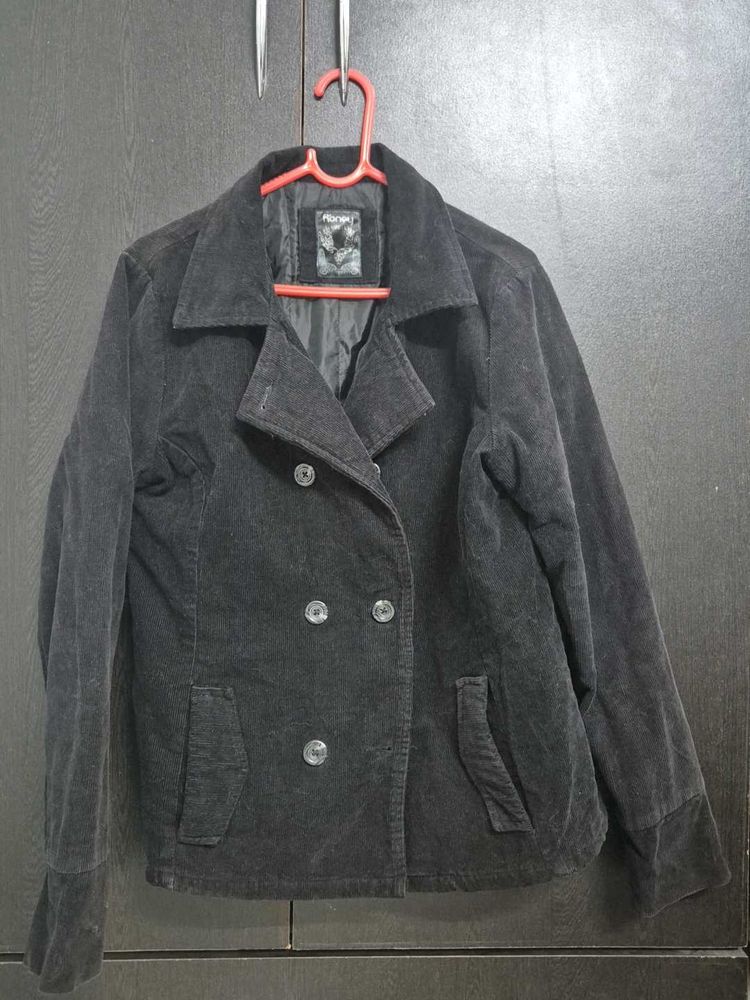 Stylish Black Corduroy Jacket