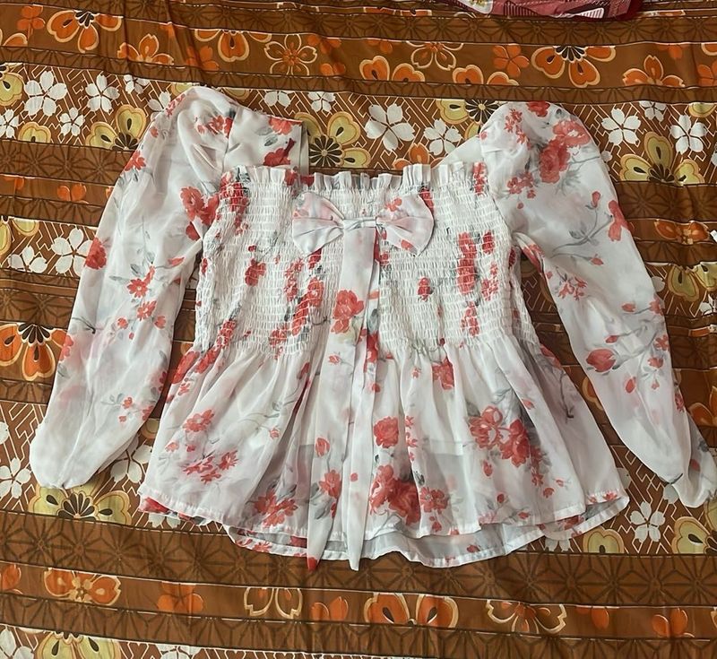 Floral Smocked Top