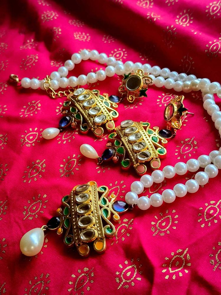 Voylla Kundan And Beads Beautiful Jwellery Set