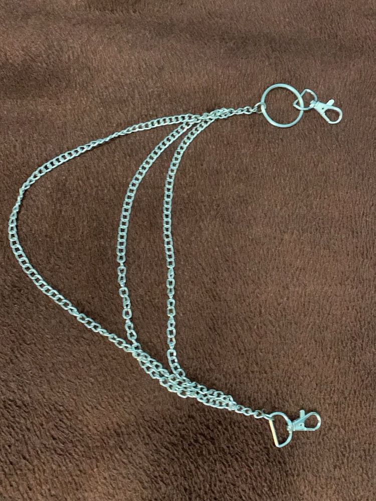 Silver Multi-Chain Belt Detail