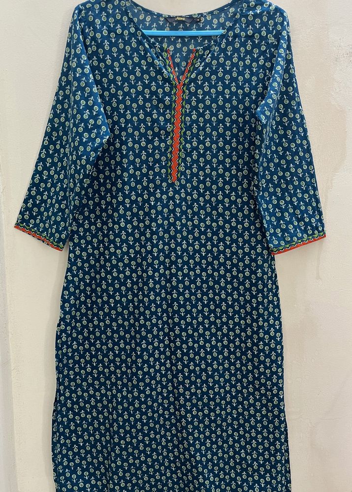 Indigo Coloured Straight Kurti