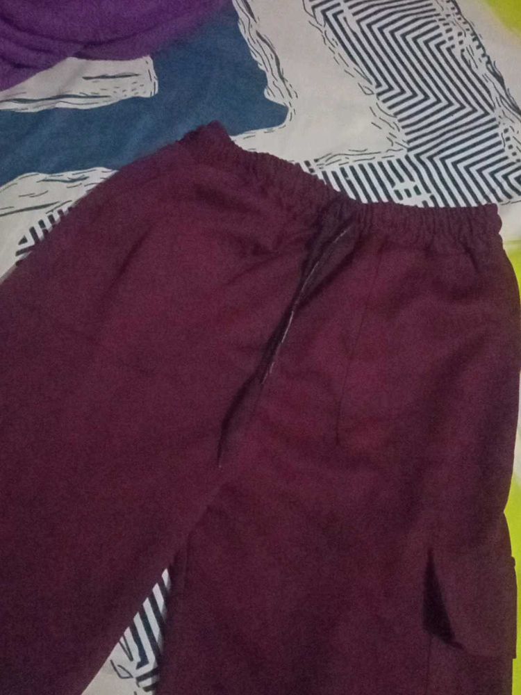 Maroon Casual Pants