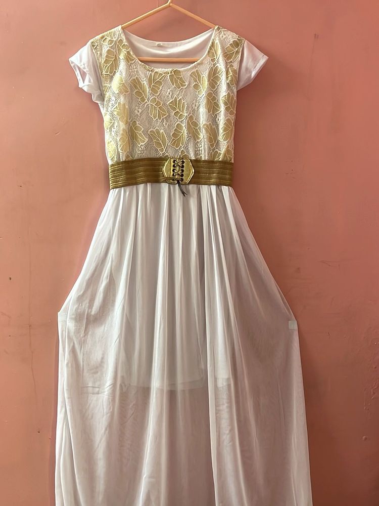 White &amp; Gold Dress