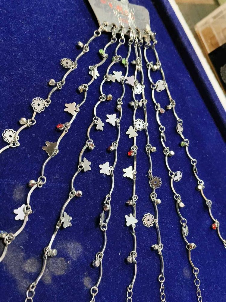 Silver Anklets cum braclete