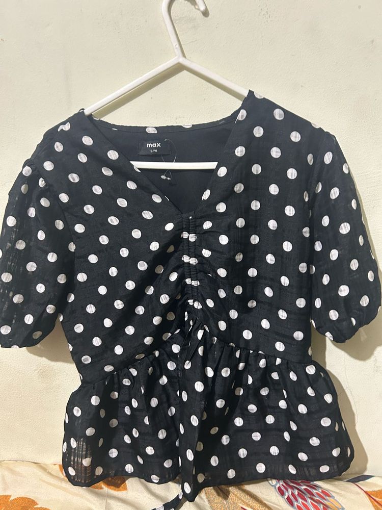 Black &amp; White Polka Dot Fabric