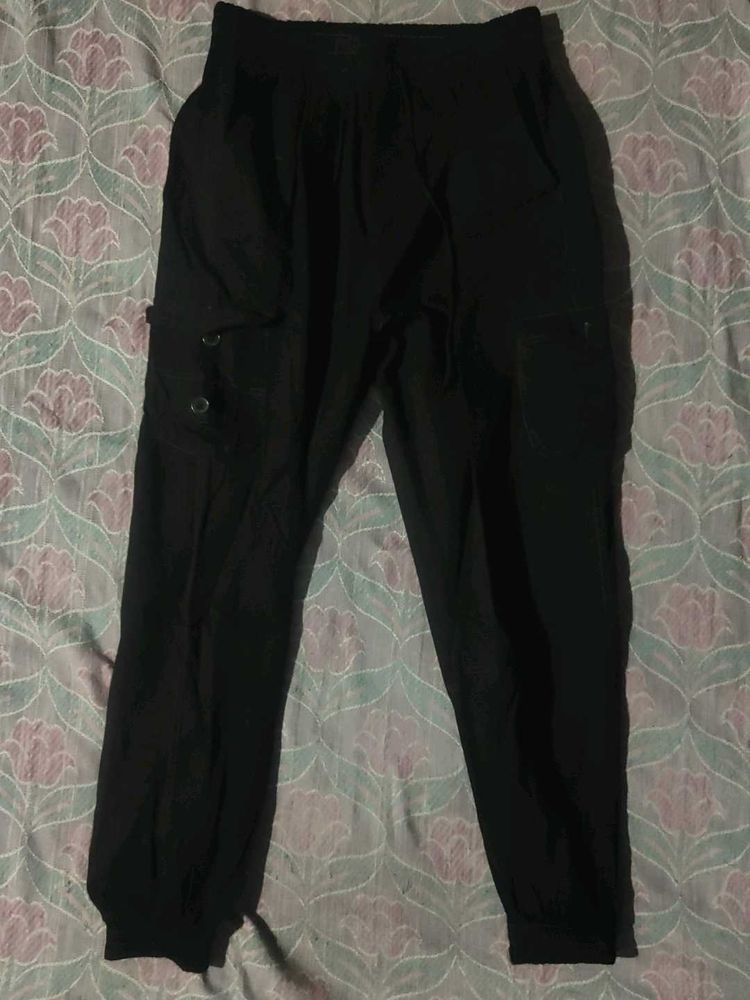 Black Cargo Joggers