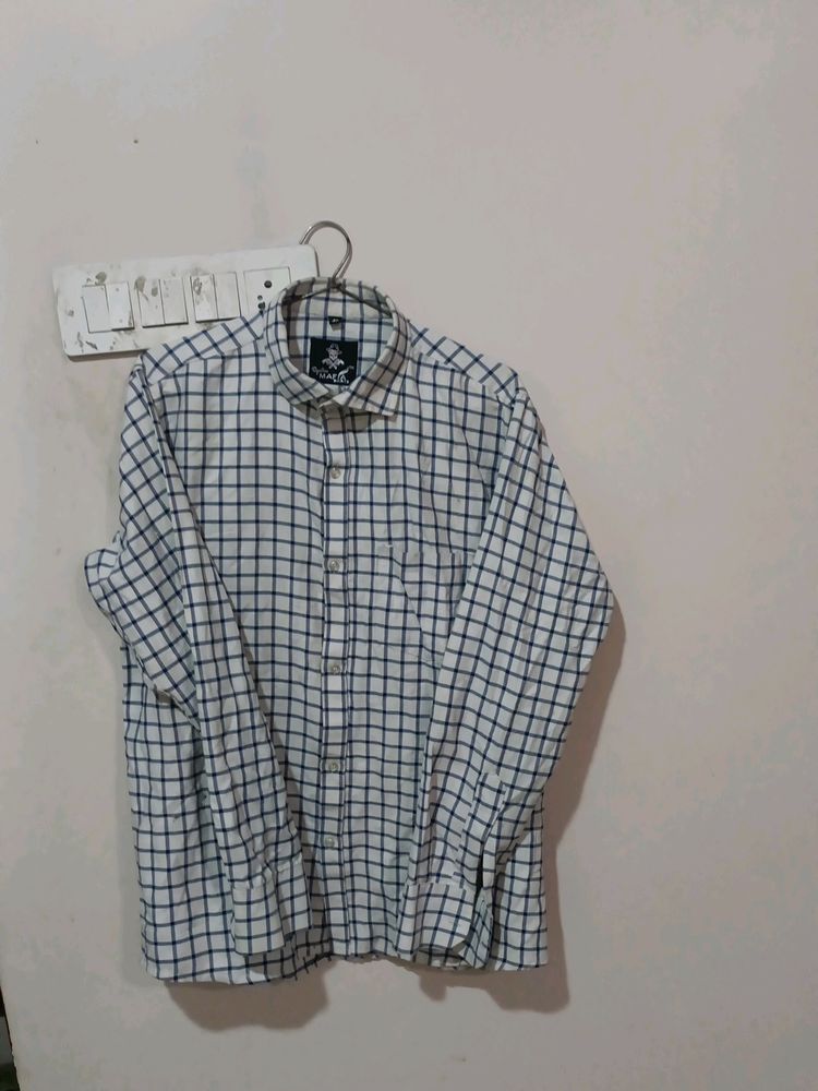 White Check Boyfriend Shirt