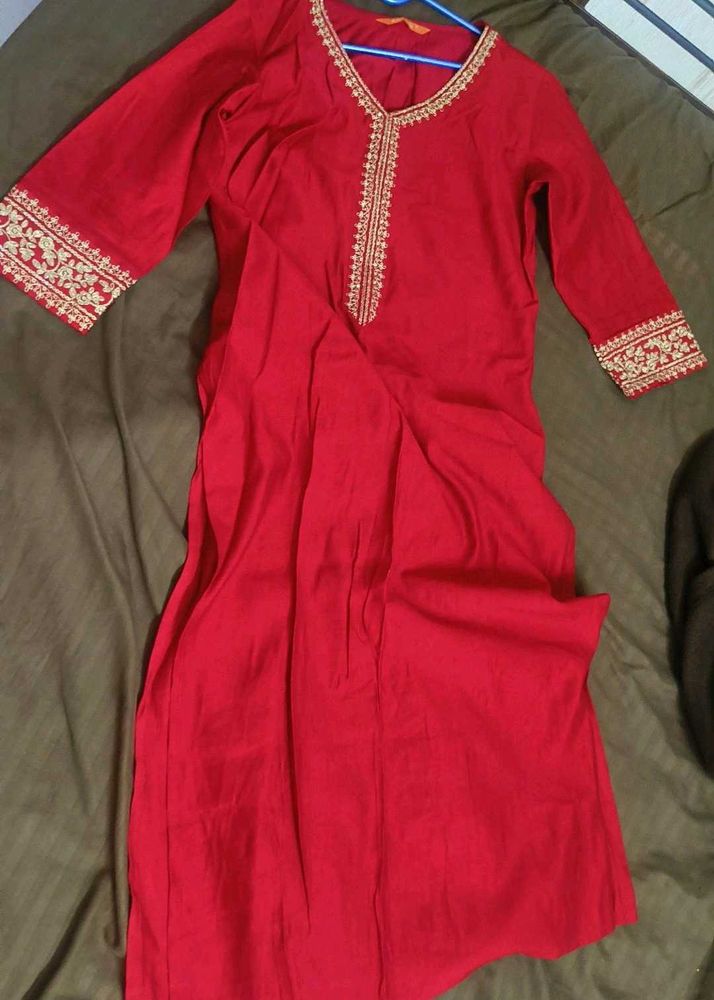 Red Kurta Set