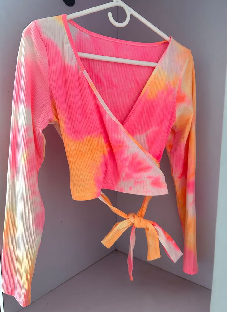 Tie-Dye Wrap Top