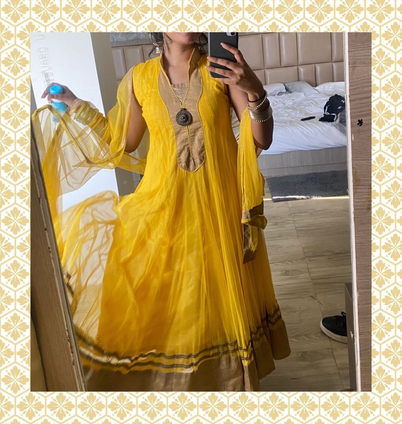 Yellow Anarkali Suit
