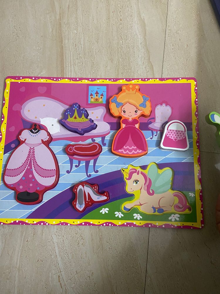 Chunky Pieces Puzzle Board Wooden
