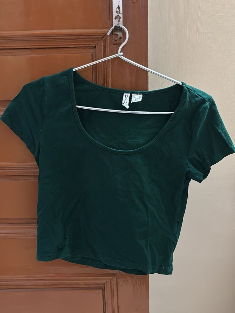 Green Crop Top