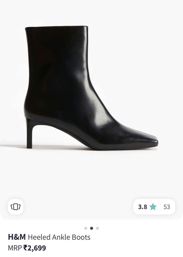 H&amp;M Leather Black Angle Boots