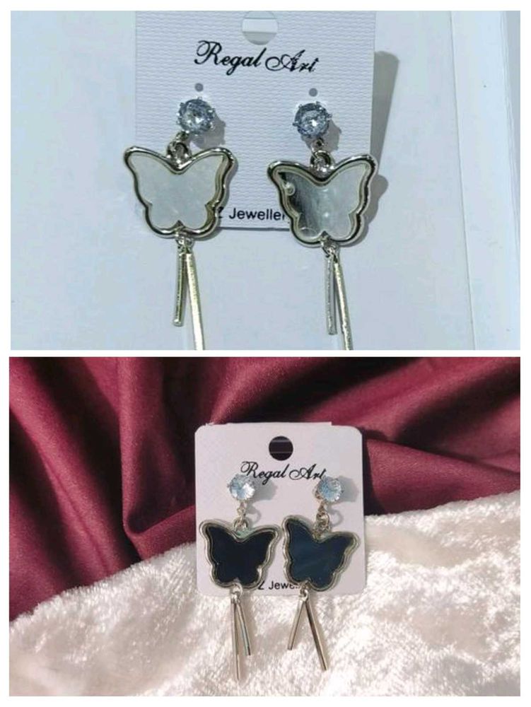 Butterfly Glow Earings 🖤🤍