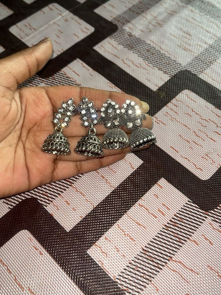 Oxidized Jhumka Earrings